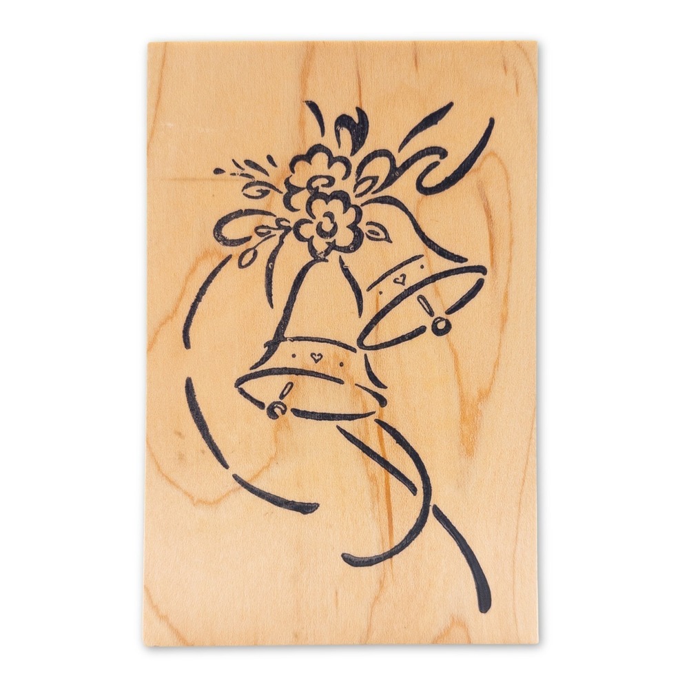 Vintage Y2K Great Impressions Stamp K58 Wood Mounted Craft Bridal‎ Wedding Bells